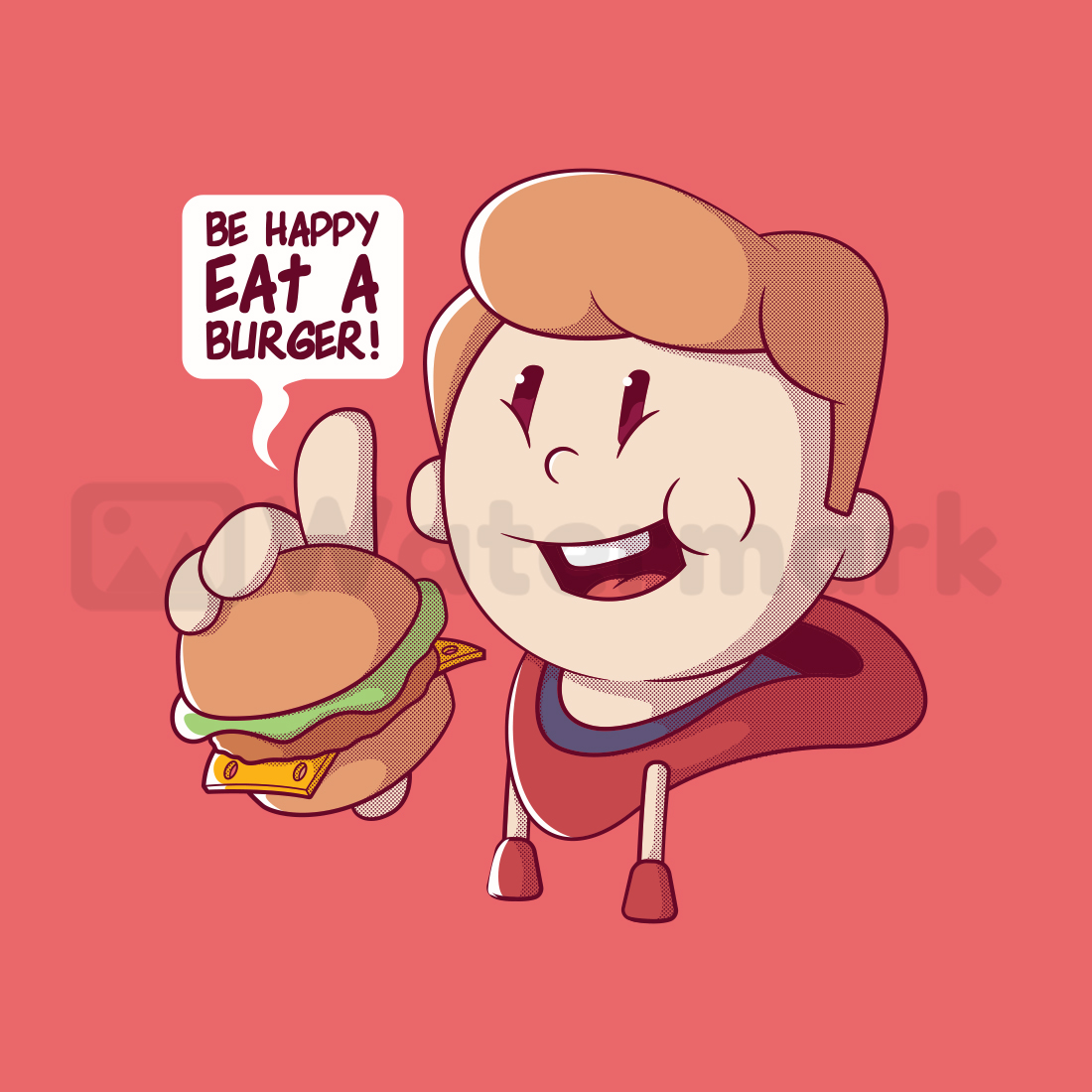 Eat A Burger Vector Design cover image.