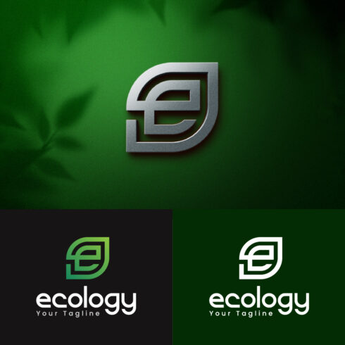Ecology Letter E Monogram Logo Design Template cover image.
