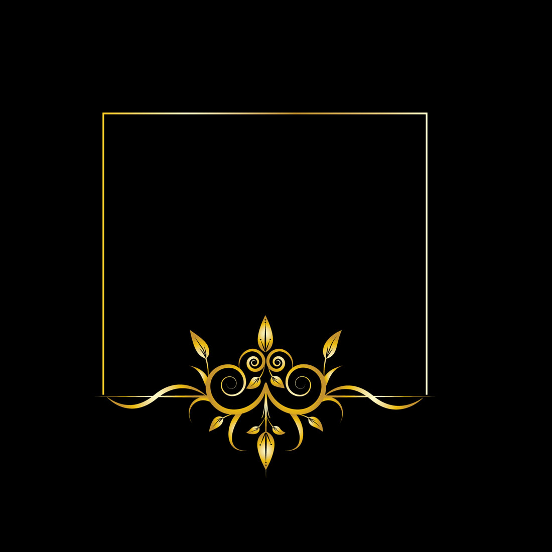 Elegance golden floral ornament frame design only 2$ | MasterBundles