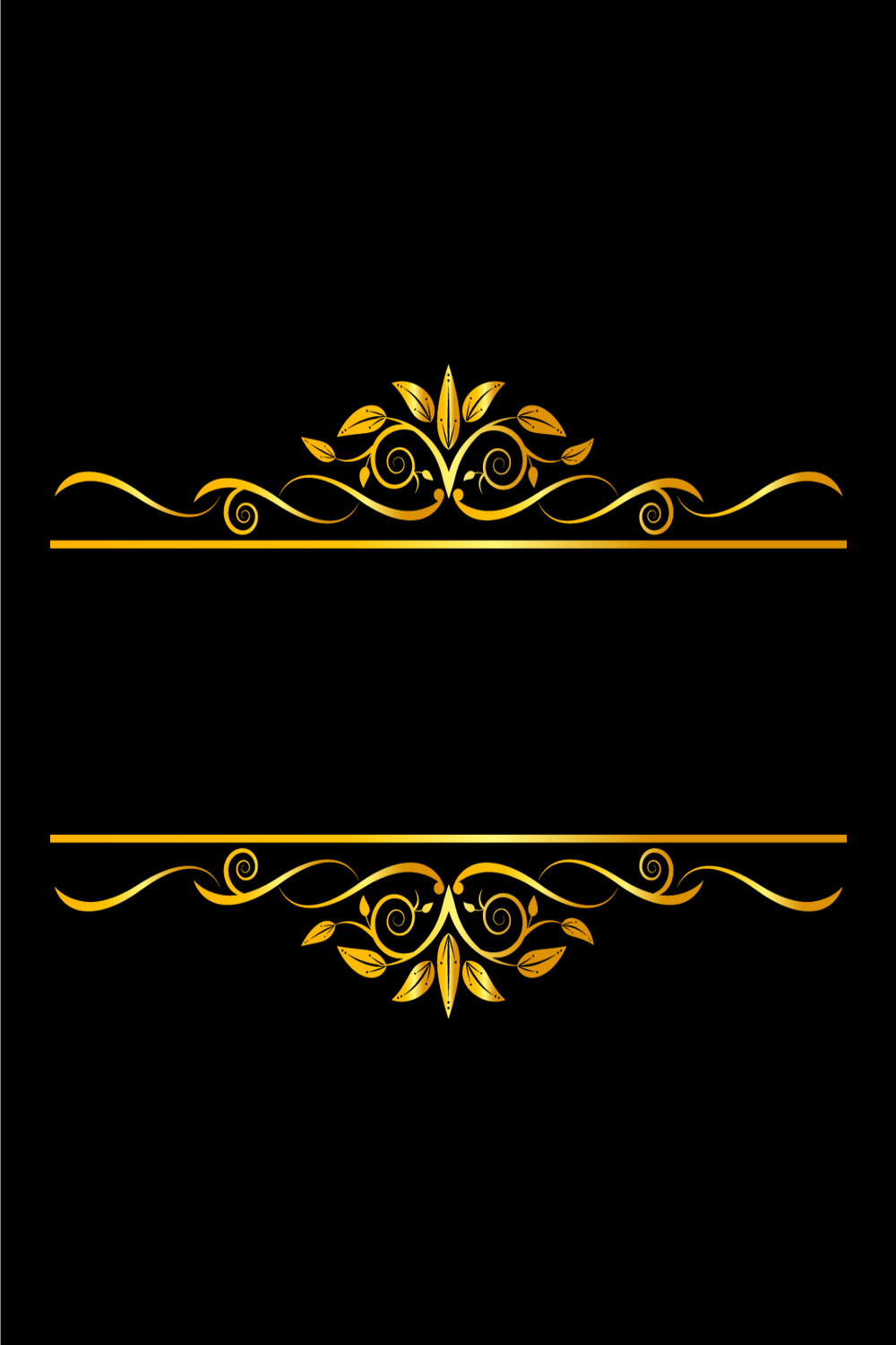 elegance golden floral ornament frame design vector on black color 24