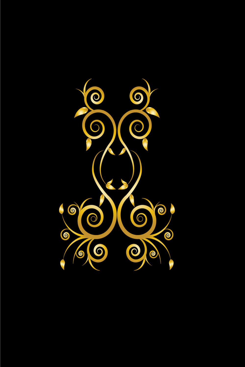 elegance golden floral ornament frame design vector on black color 313