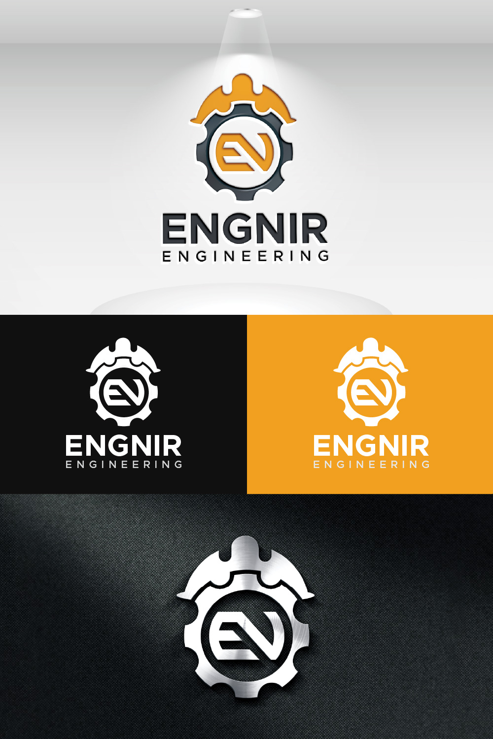 EN Letter Engineering Logo Design Template pinterest image.