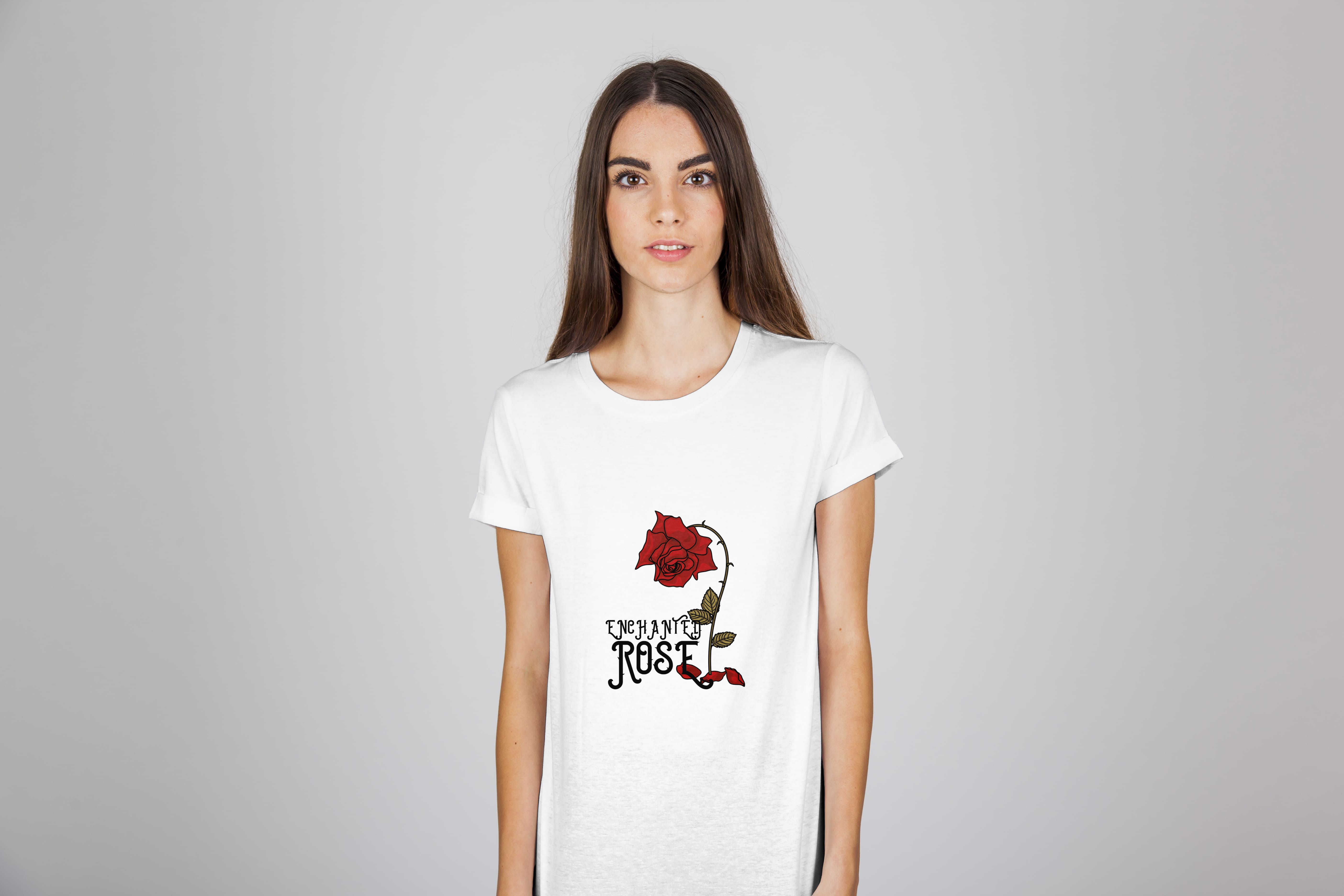 Cute red rose with lettering.