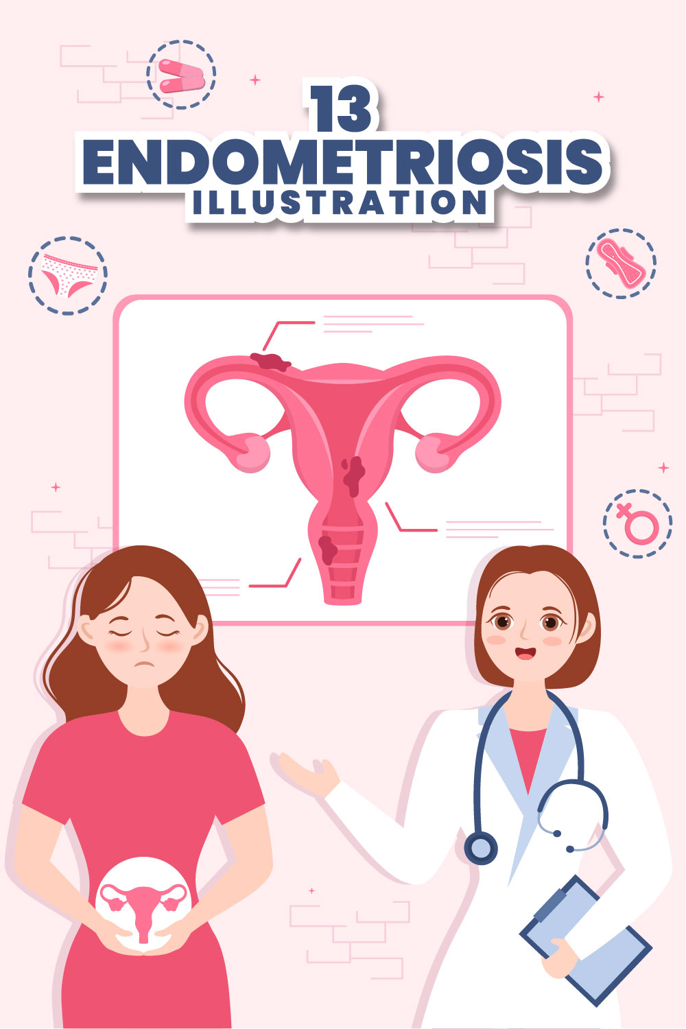 Endometriosis Graphics Design pinterest image.