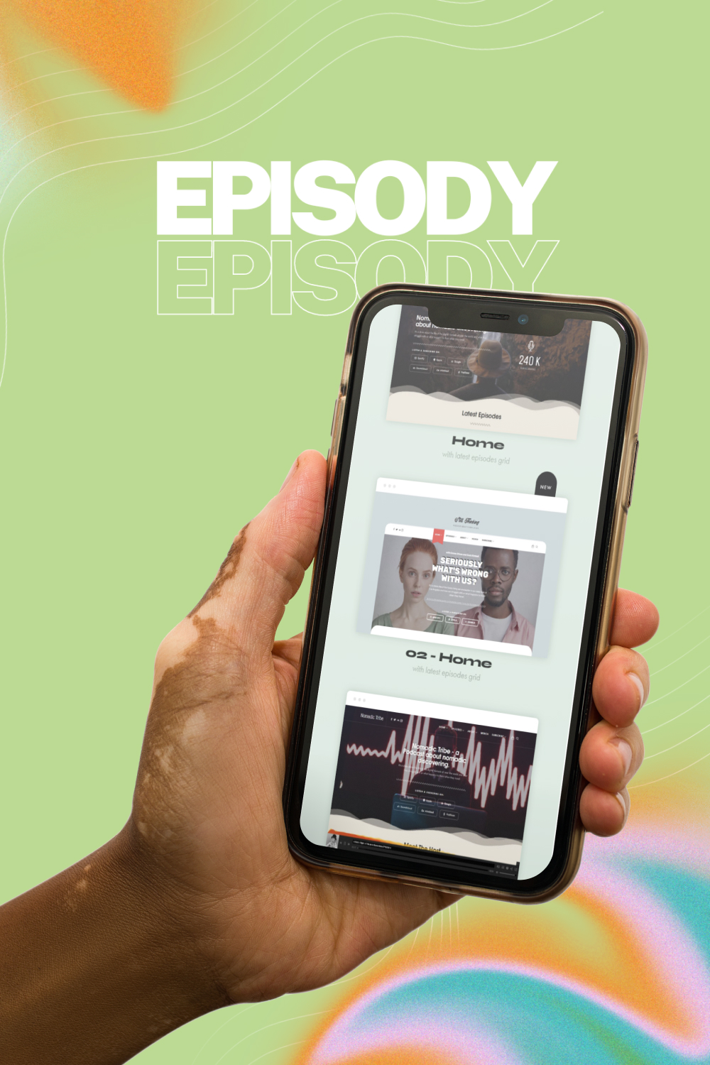 Episody - Podcast Audio WordPress Theme - Pinterest.