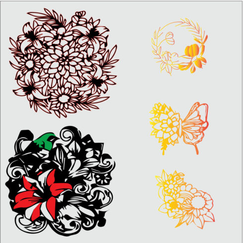 Floral Pattern or Backgrounds Bundle Design cover image.