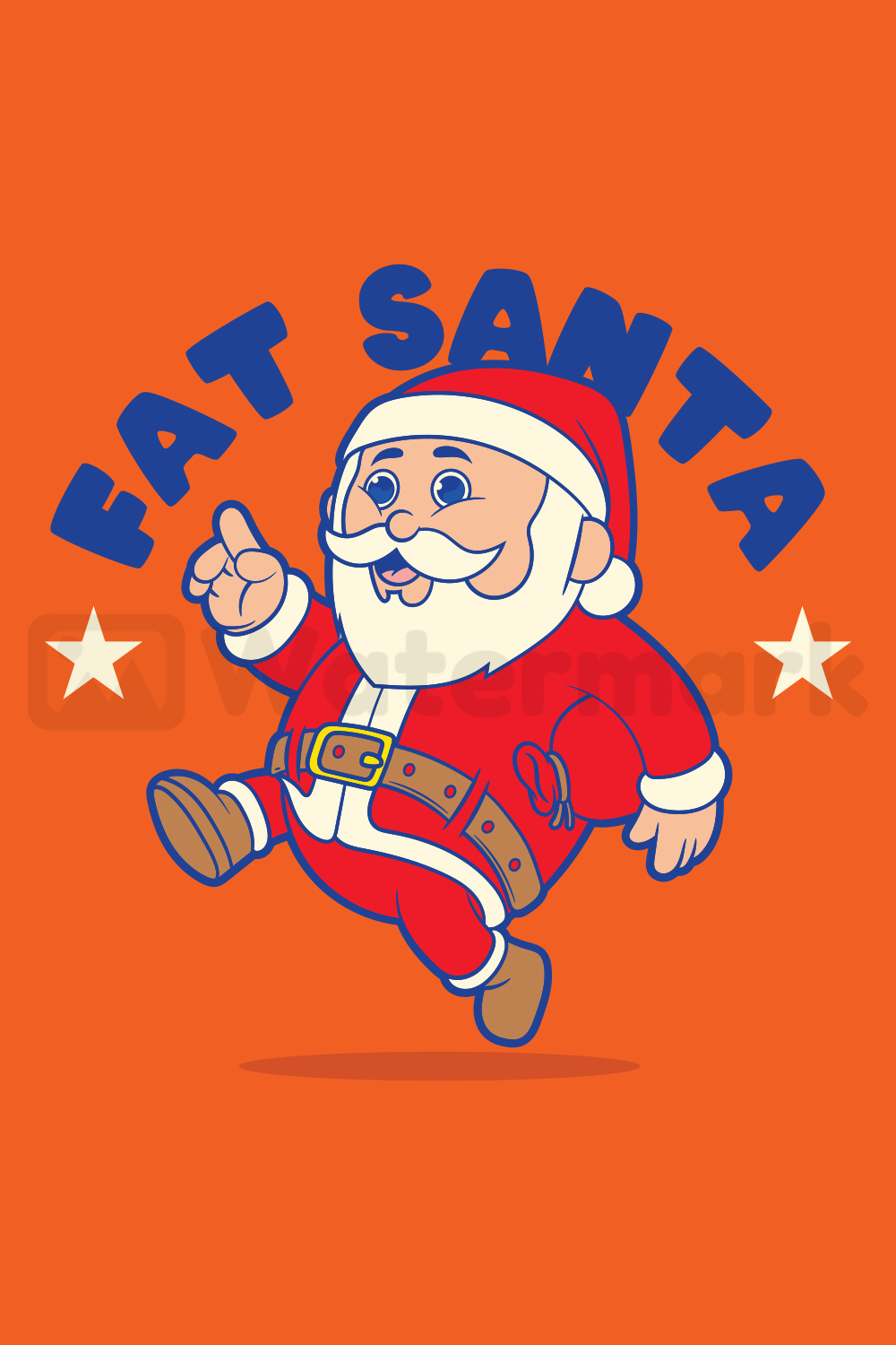 Fat Santa Vector Illustration Design pinterest image.