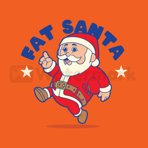 Fat Santa Vector Illustration Design cover image.