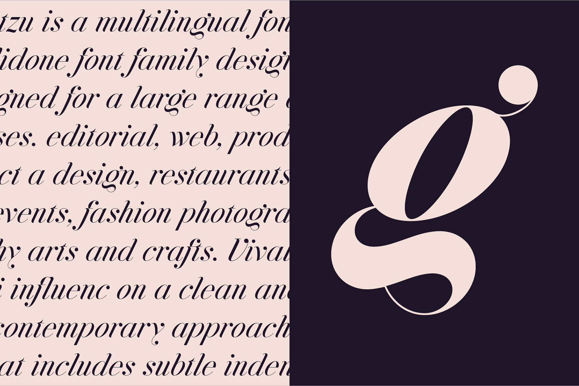 Cool italic font with soft curvy ends.
