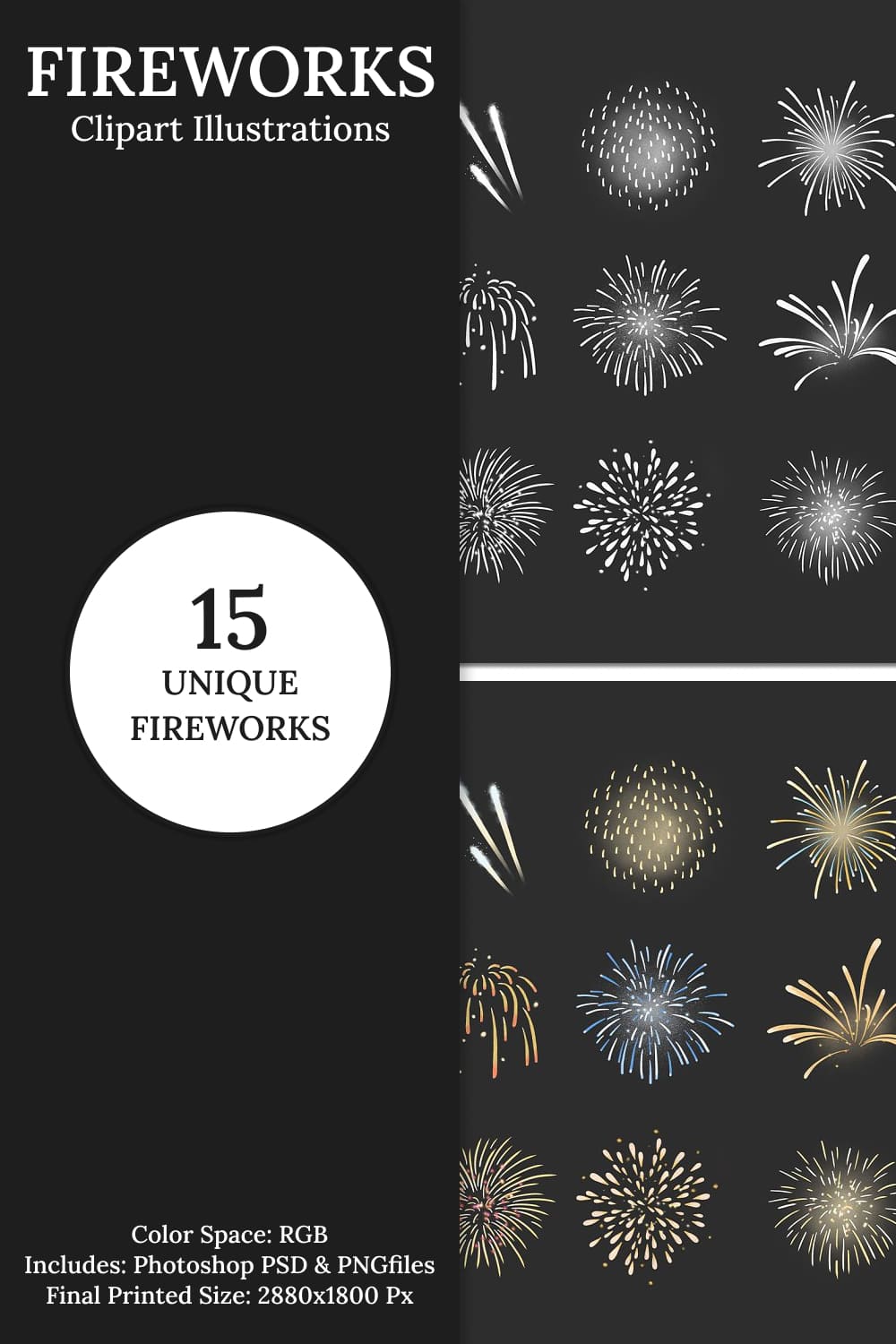 Fireworks Clipart Illustrations - Pinterest image preview.