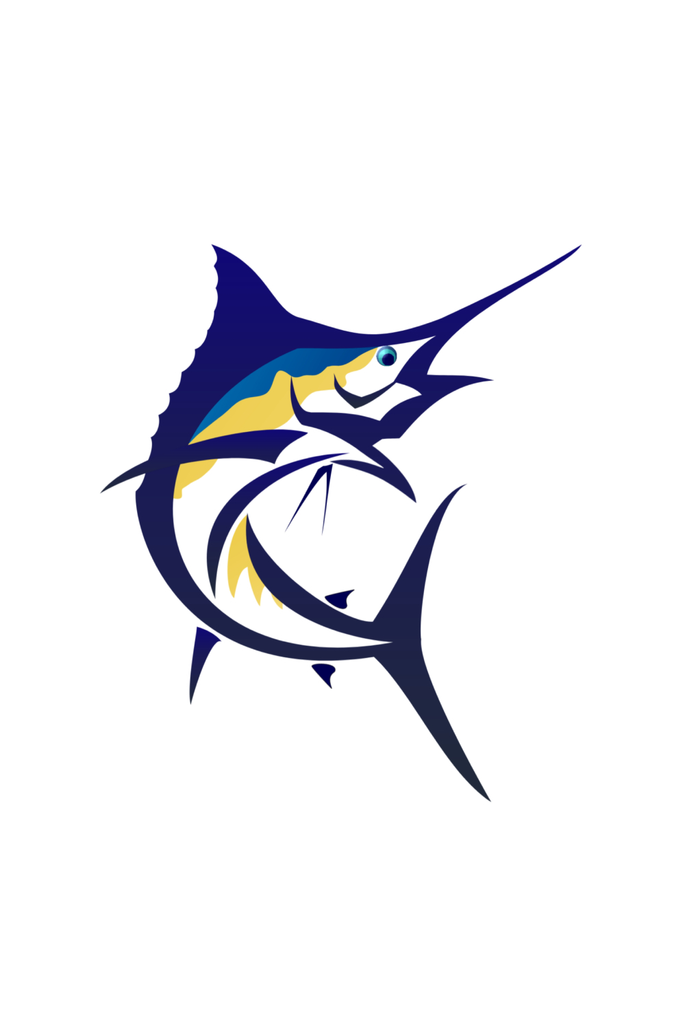 Marlin Fish Logo Design pinterest image.