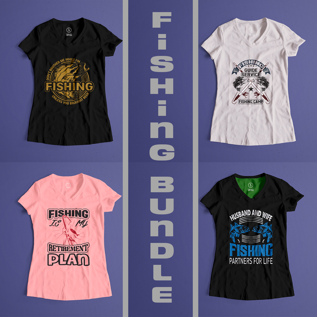 5 Fishing T-Shirt Design Bundle-EPS main cover.