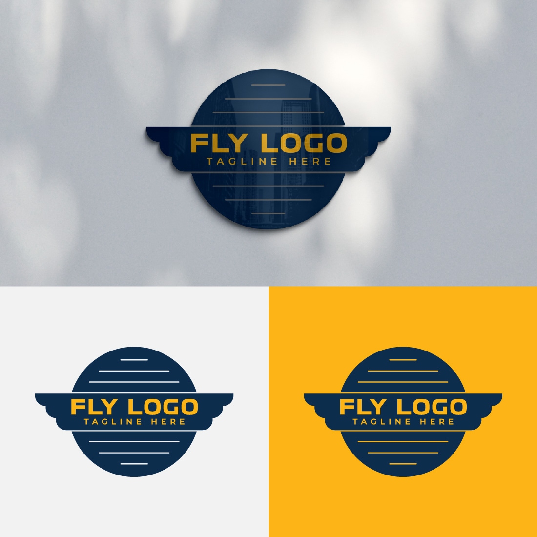 Fly Wings Circle Logo Design Template cover image.
