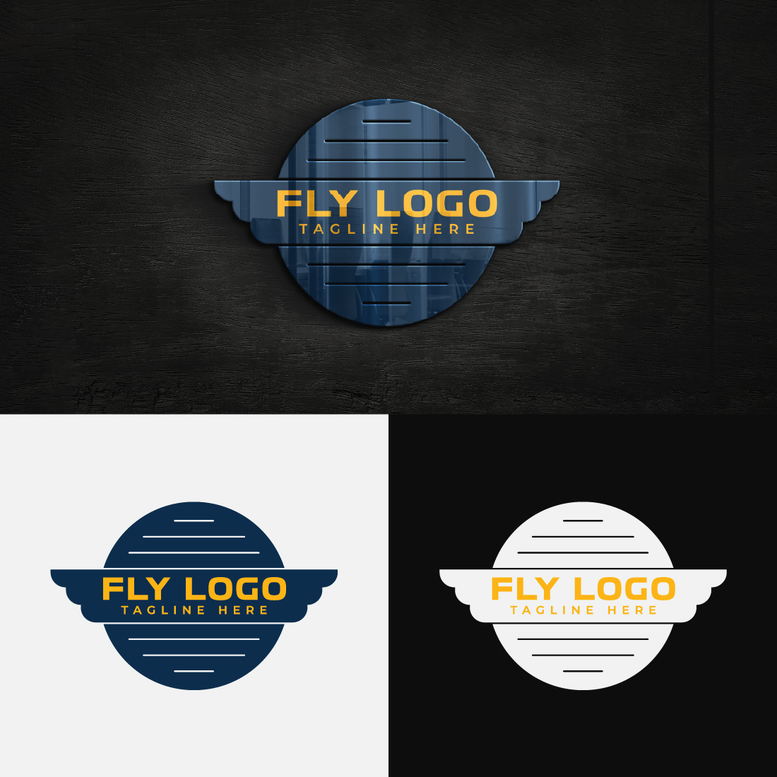 Fly Logo Circle Wings Design Template cover image.