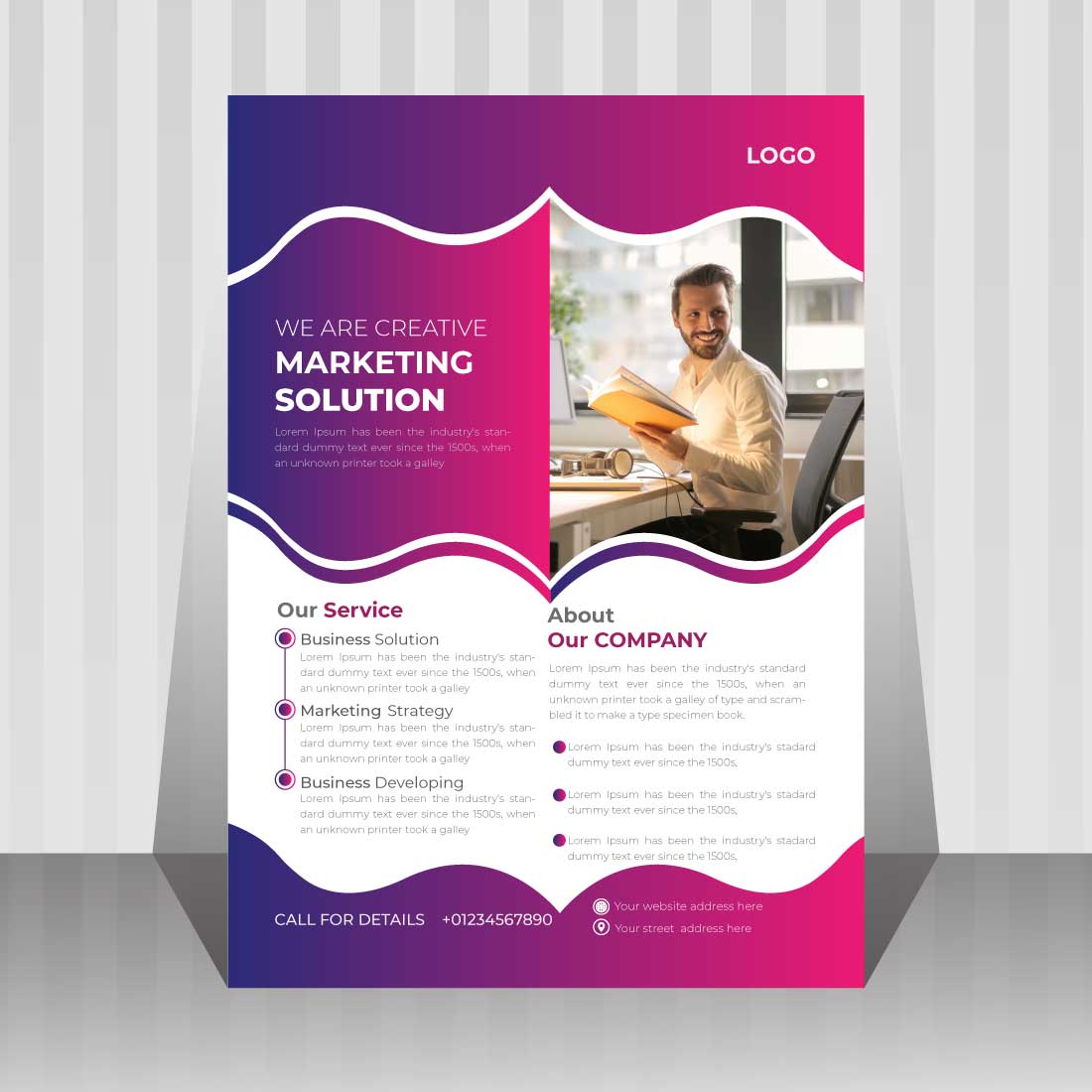 Image of a digital marketing agency flyer with an adorable design