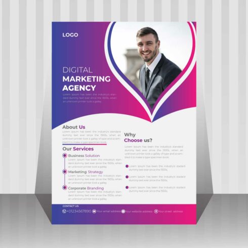 Image of a digital marketing agency flyer with exquisite design design