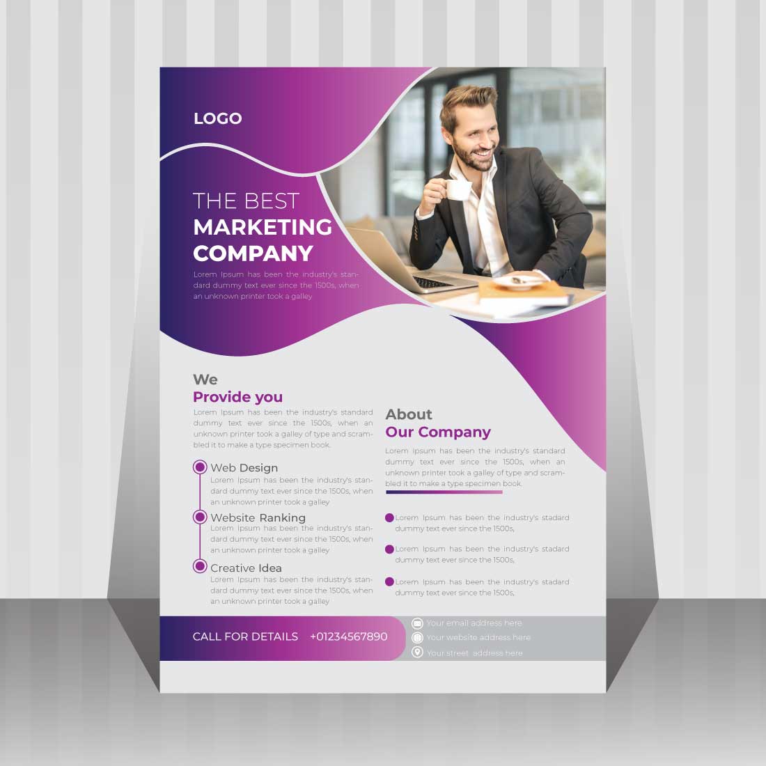 Image of digital marketing agency flyer with elegant design design