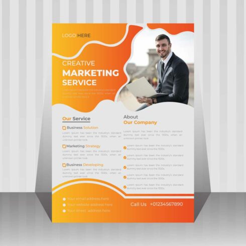 Image of digital marketing agency flyer with unique design design