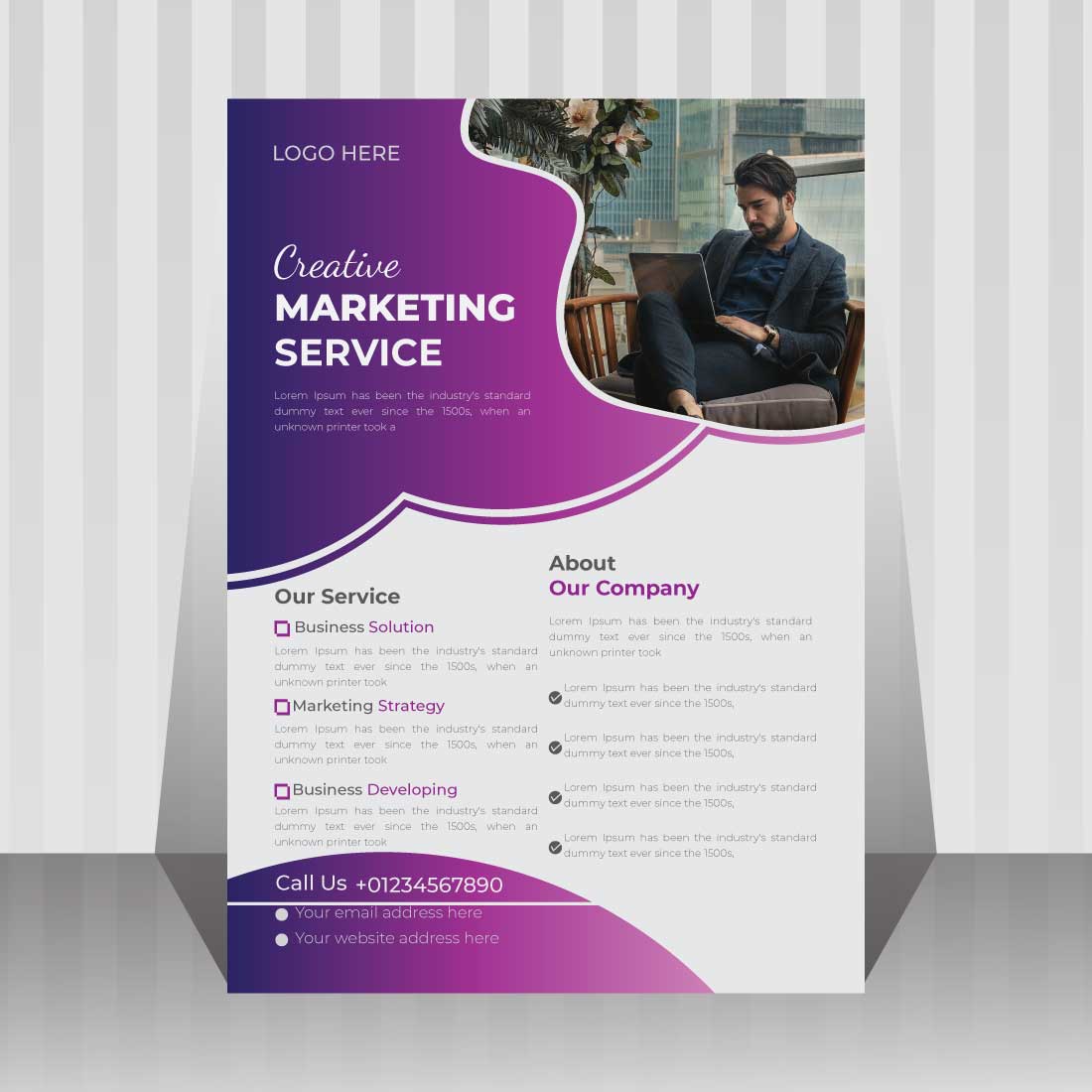 Digital Marketing Agency and Corporate Business Flyer Template Design main cover.