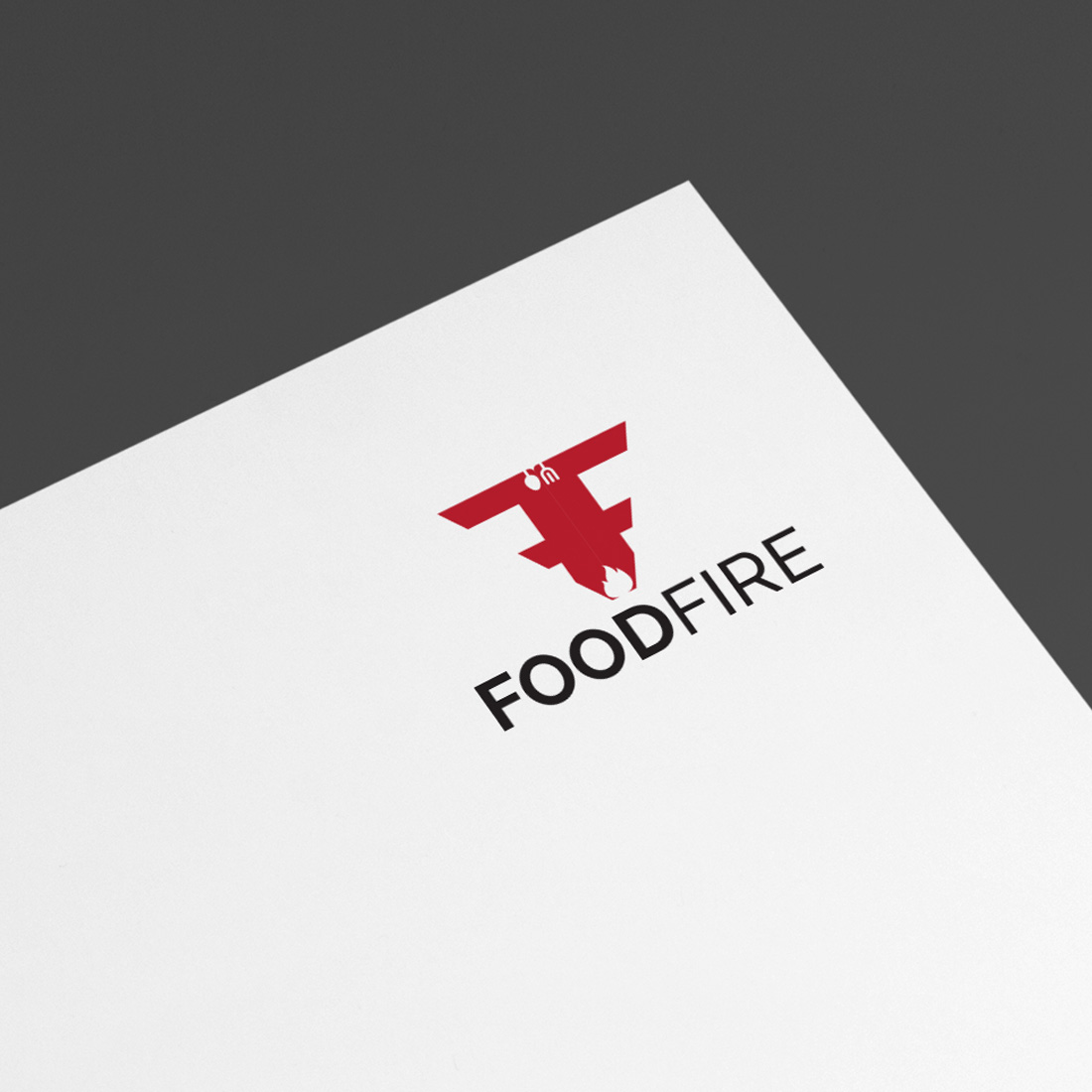 Food Fire Minimal Business logo Design pinterest image.