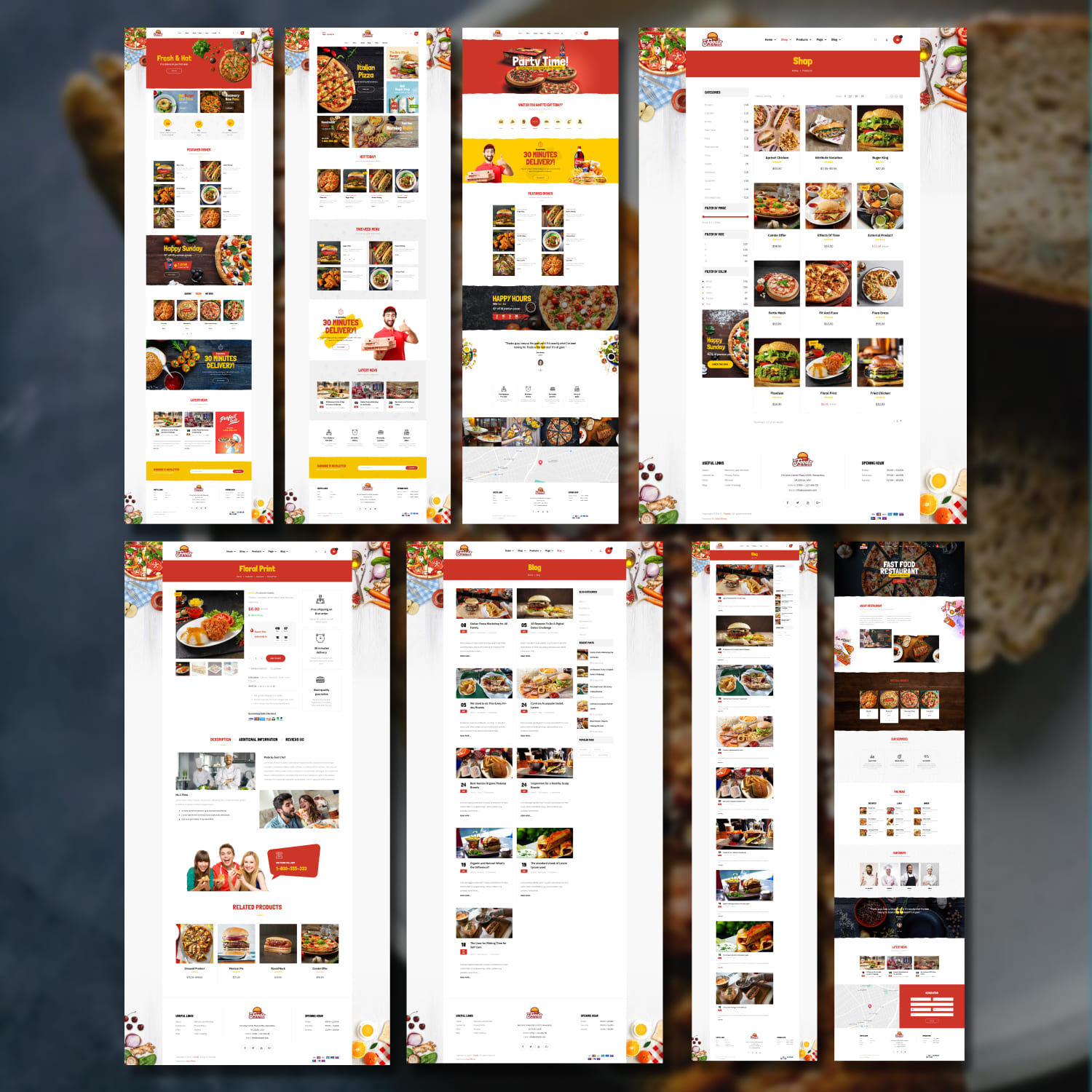 Foodo - Fast Food Restaurant WordPress Theme cover.