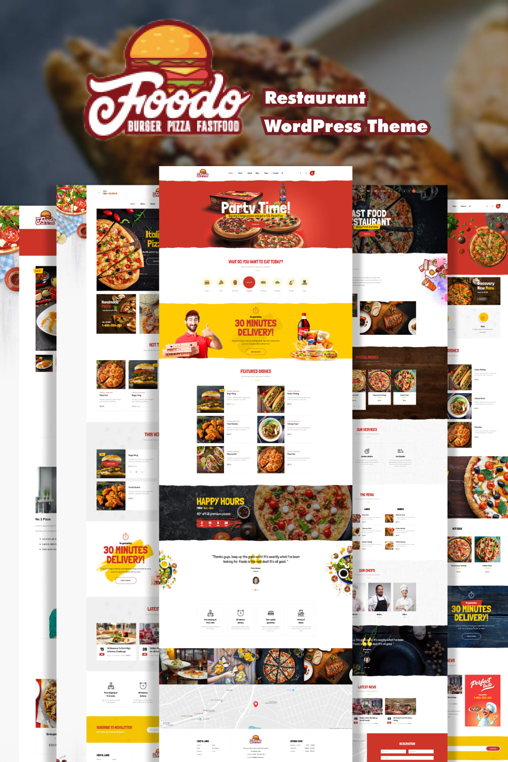 foodo fast food restaurant wordpress theme pinterest 732