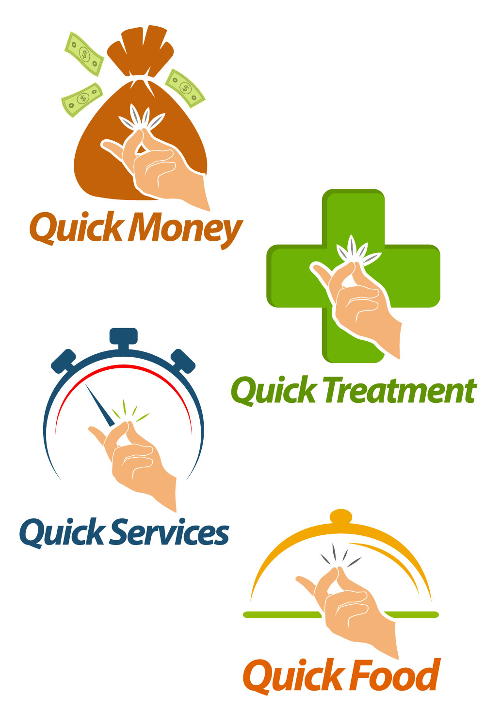 Quick and Easy Services Icons Bundle pinterest image.