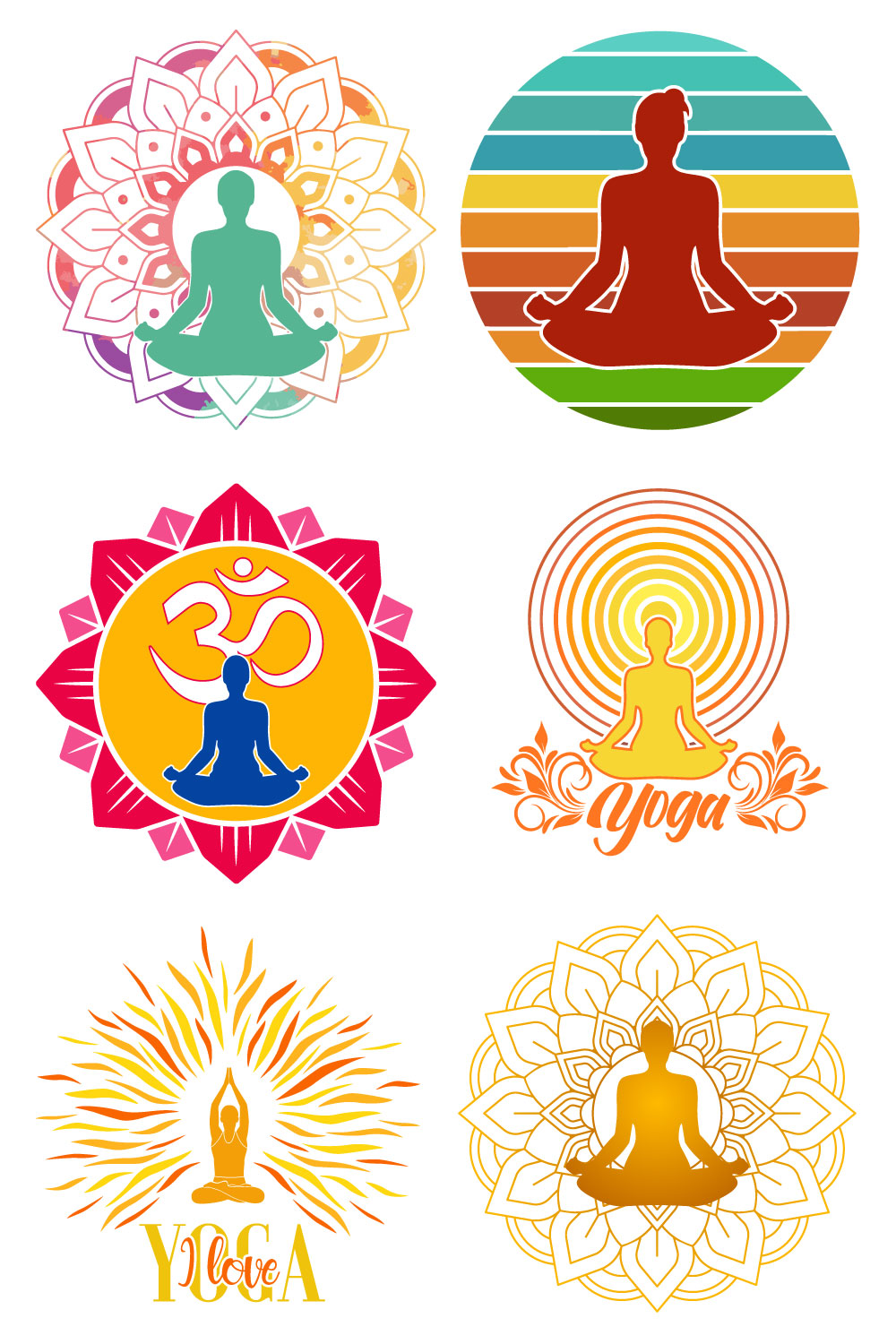 Yoga and Meditation Design Bundle pinterest image.