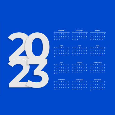 Blue Calendar Design Template cover image.