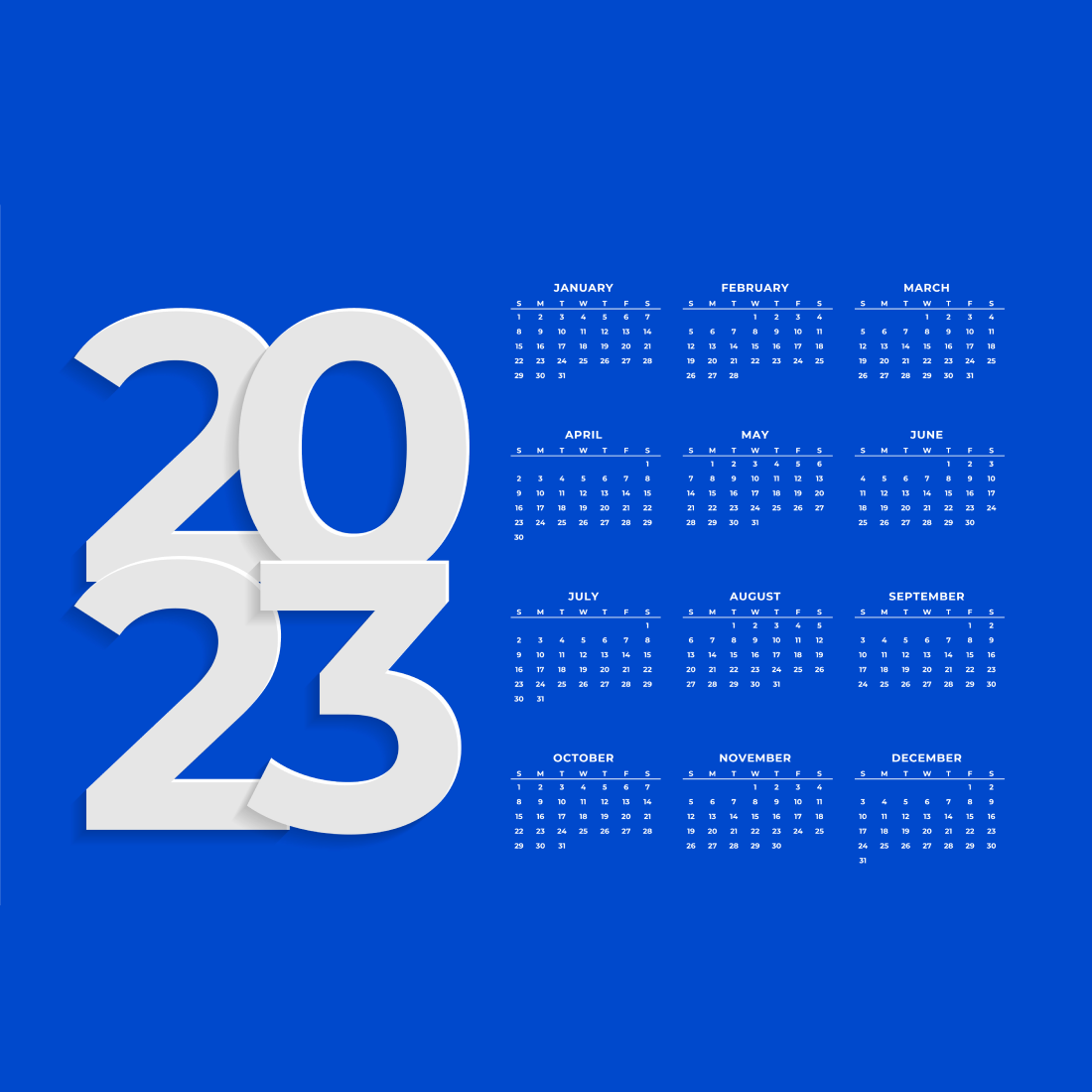 Blue Calendar Design Template MasterBundles