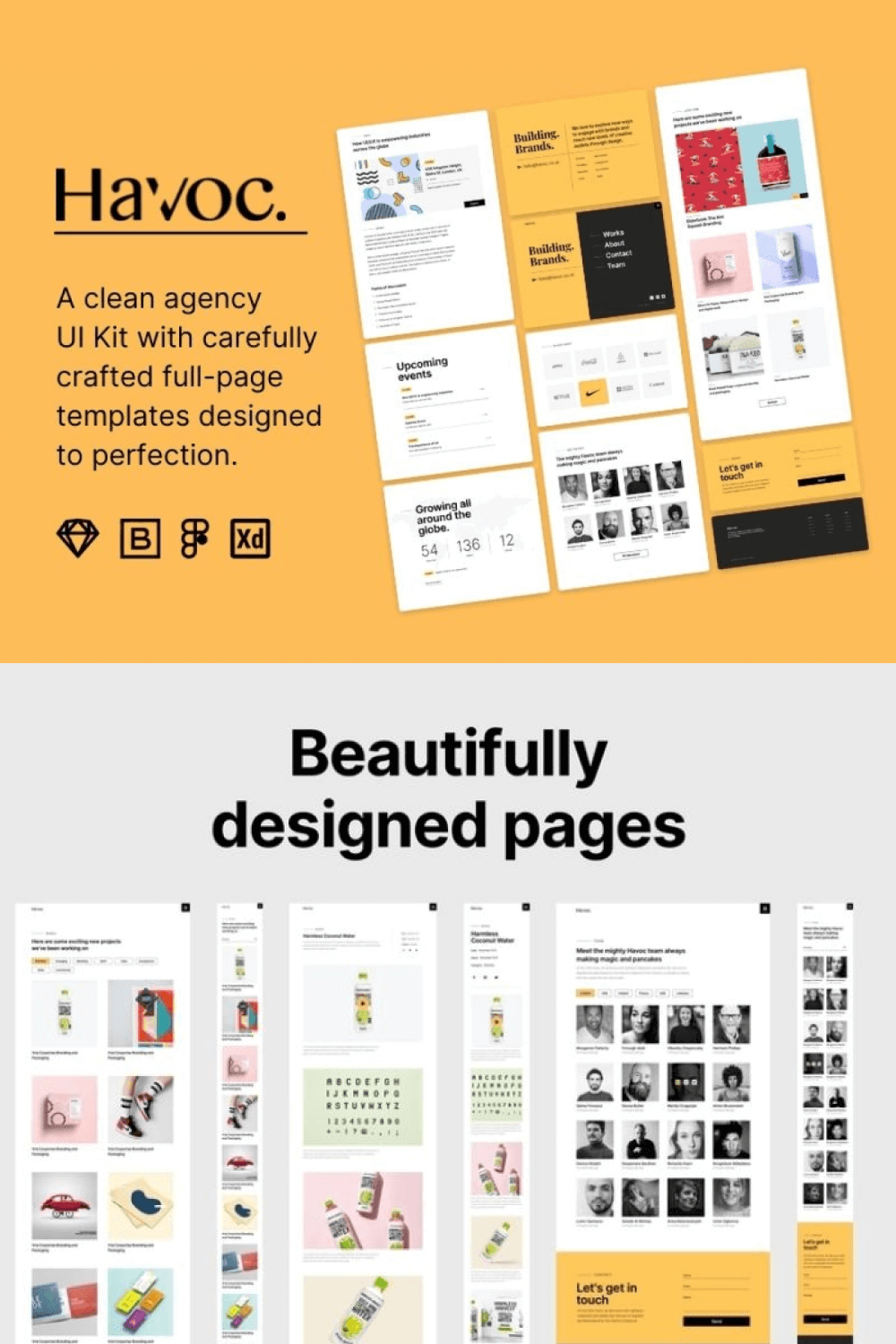 Havoc Agency UI kits and Web Templates pinterest image.