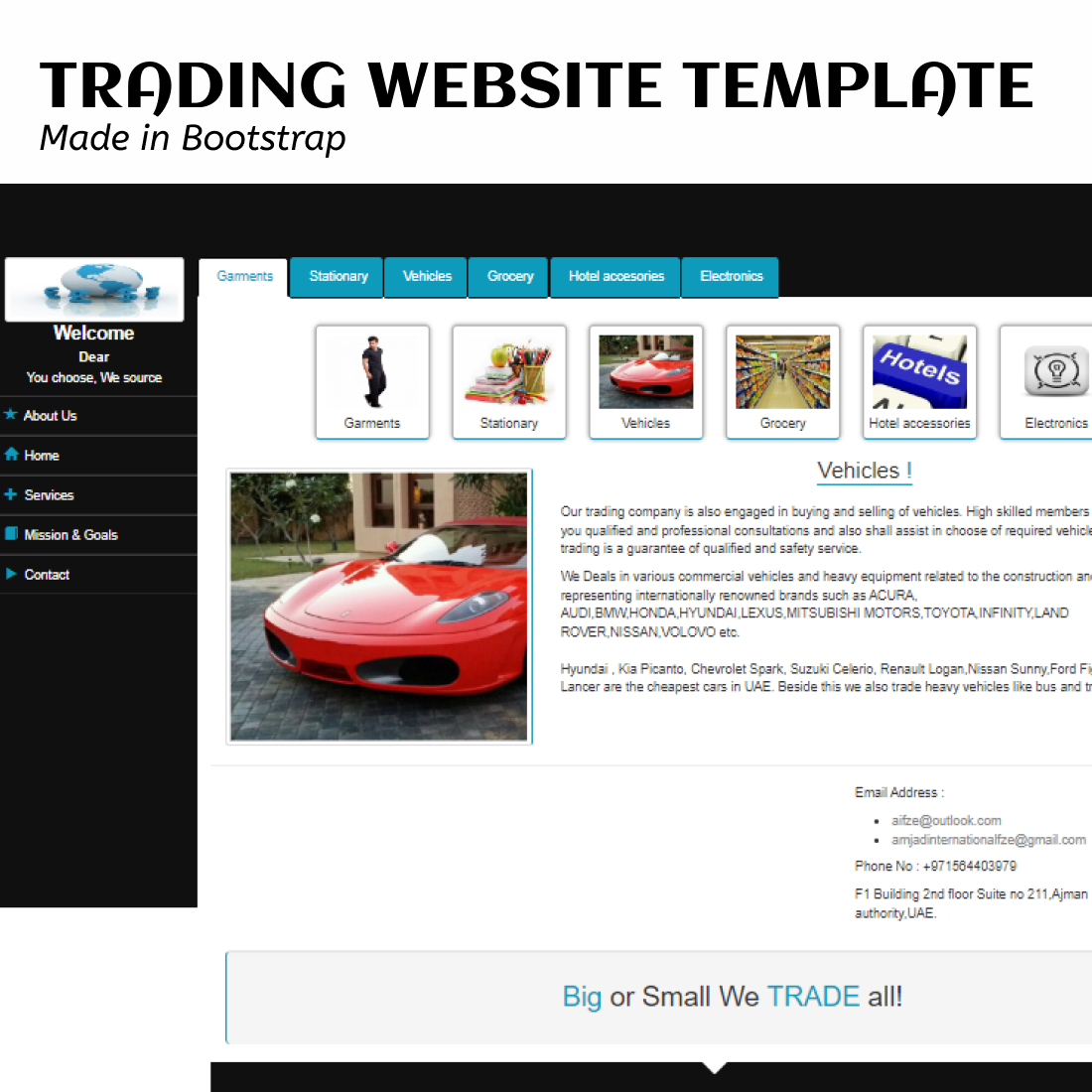 Responsive Website Template Made in Bootstrap cover image.