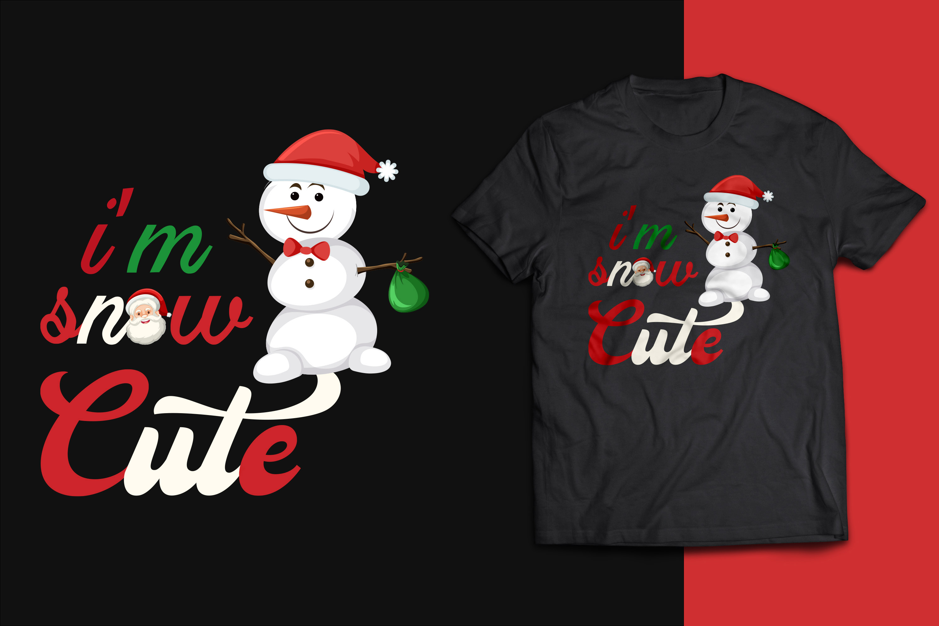 Cute Christmas Snowman Design preview image.