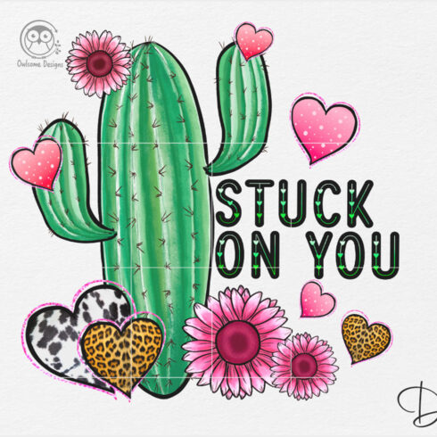 Funny Cactus Valentine PNG Sublimation cover image.