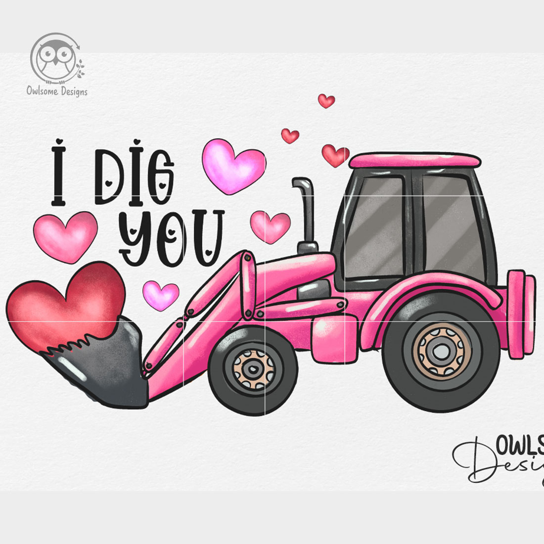 Funny Excavator Valentine PNG Sublimation cover image.
