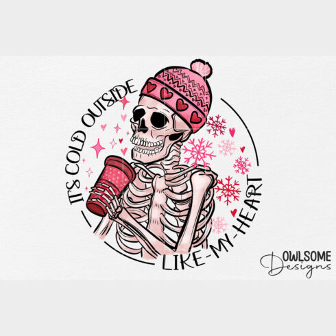 Funny Skeleton Valentine Sublimation PNG Design cover image.