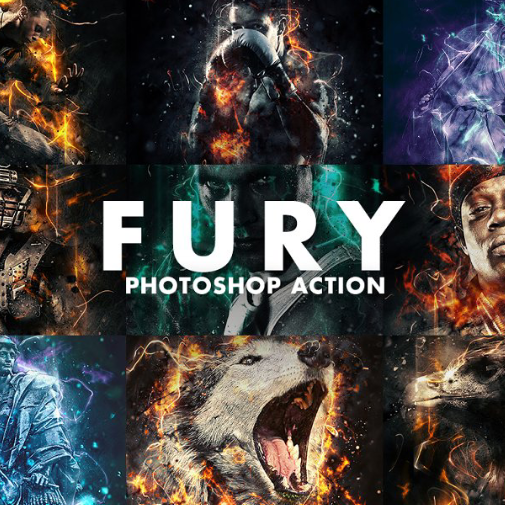 Fury photoshop action main image preview.