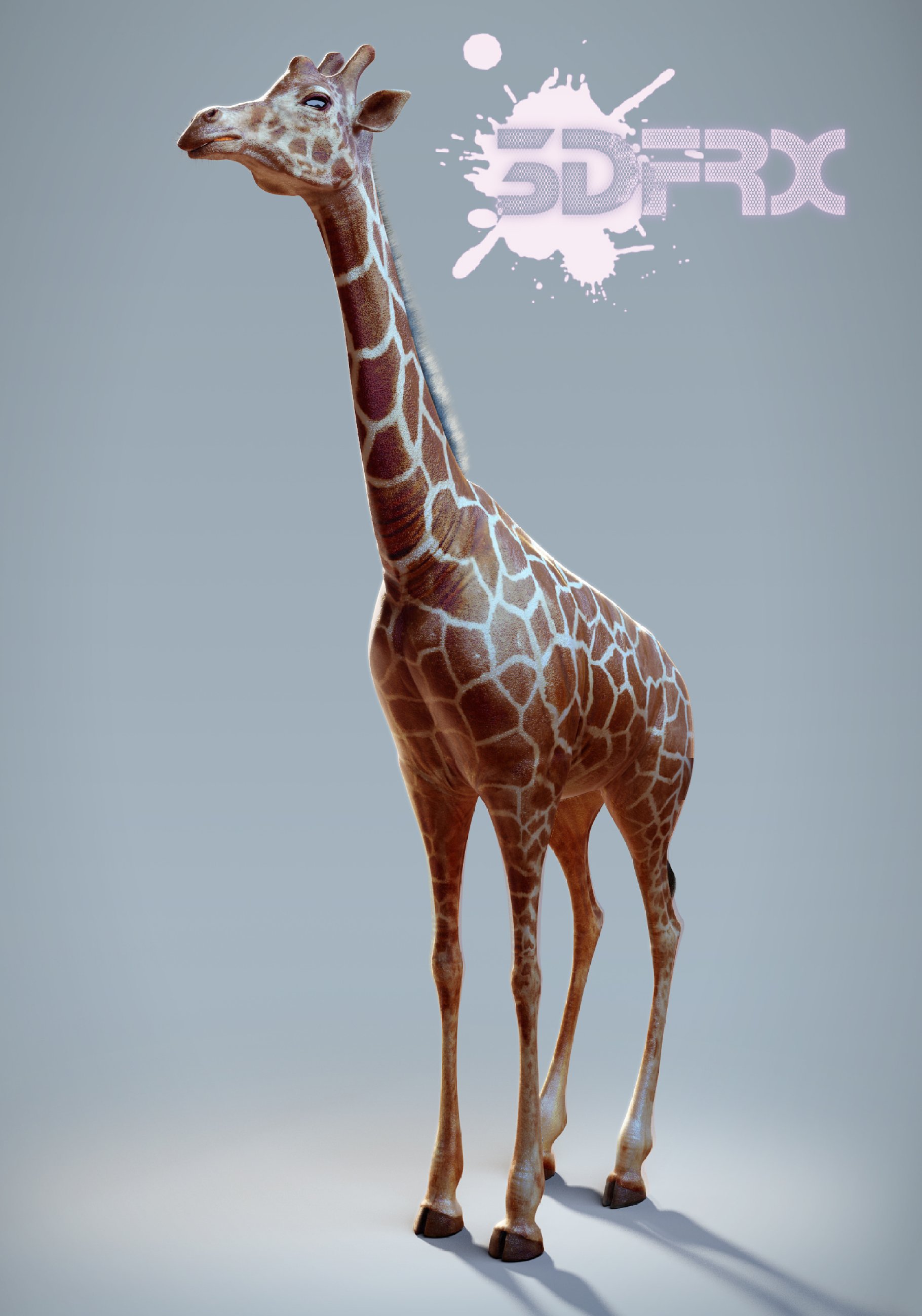 Rendering of a unique giraffe 3d model