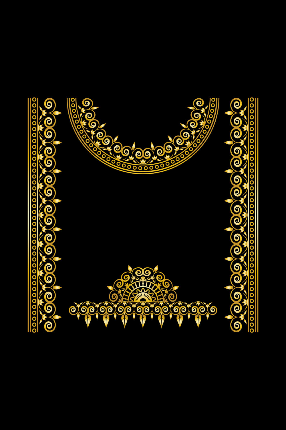 Woman Dress Ornament Frame Golden Design pinterest image.