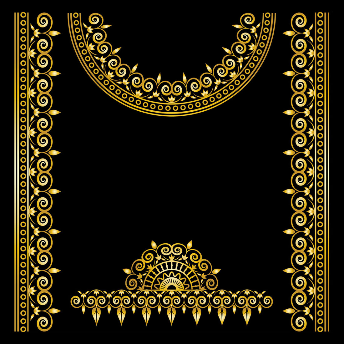 Woman Dress Ornament Frame Golden Design cover image.