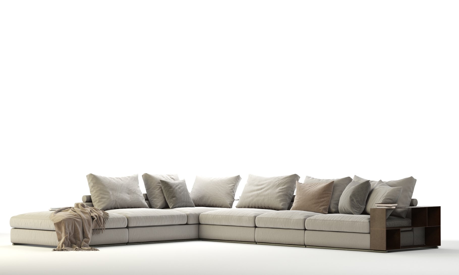 Images of an irresistible 3d model of a corner sectional sofa