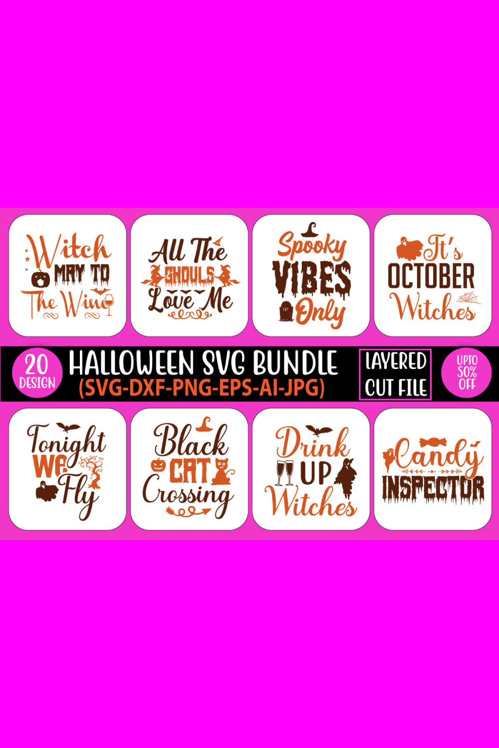 Bundle of wonderful images for prints on the theme of halloween