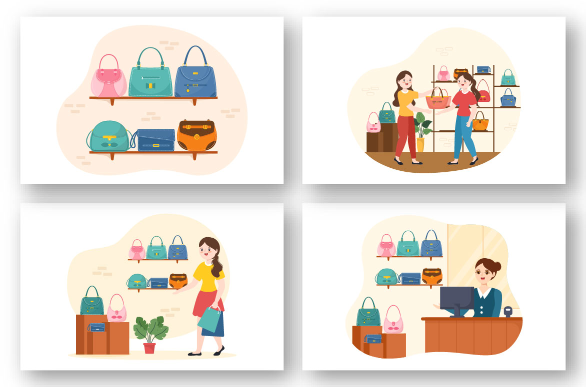 Handbag Store Design Illustration preview image.