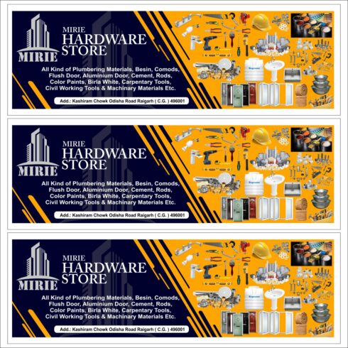 Hardware Store Banner CDR 12 With Fonts main cover.
