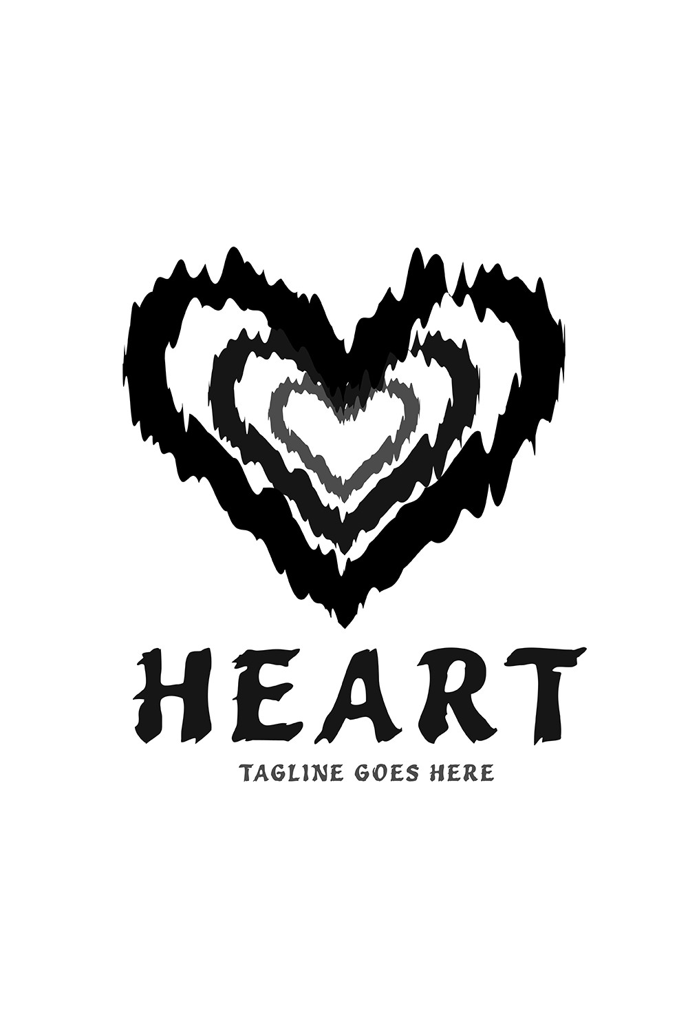 Black Heart Logo Design pinterest image.
