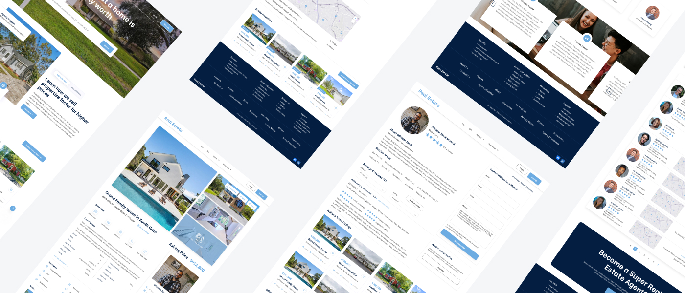 Light and blue template for real estate industry.