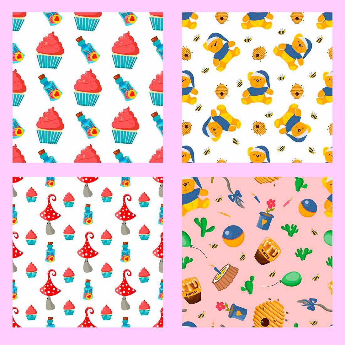 Collection of images of adorable baby patterns.