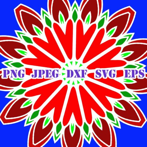 Colorful Christmas Mandala Sticker PNG JPEG DXF SVG EPS main cover.