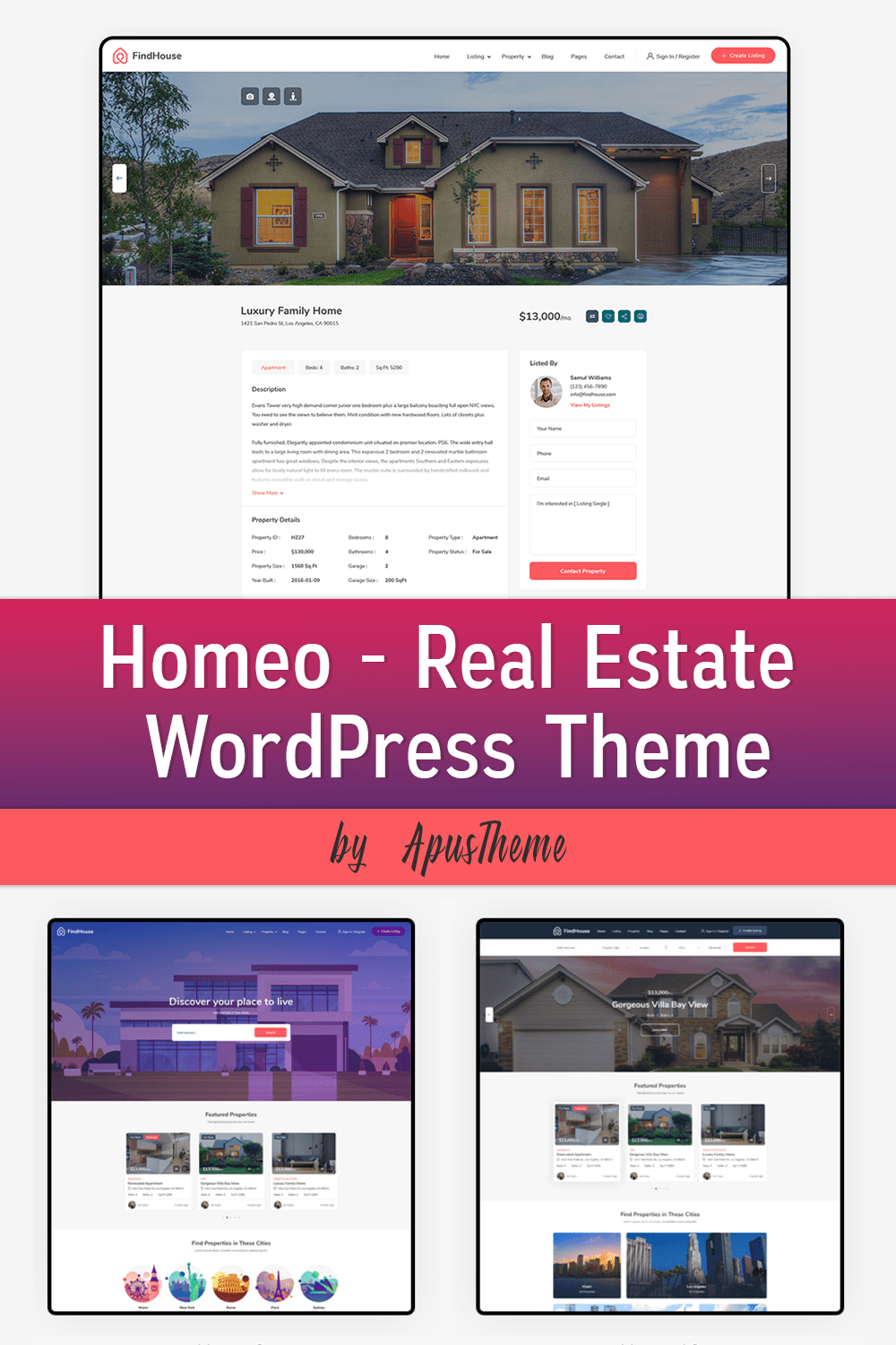 homeo real estate wordpress theme pinterest 847