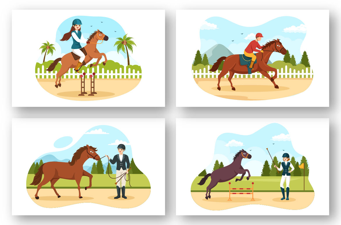 Equestrian Sport Horse Trainer Illustration preview image.